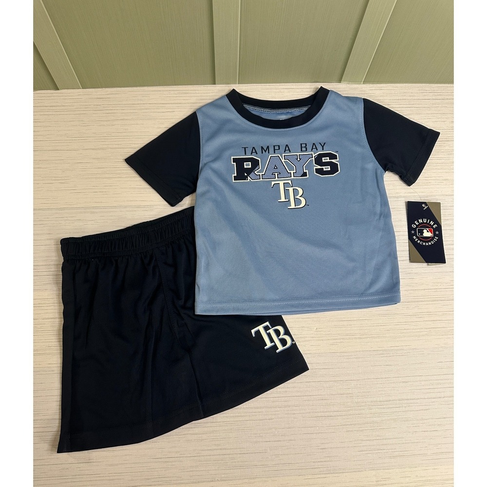 MLB Tampa Bay Rays Toddler 2T T-Shirt and Shorts Set Blue Navy New with Tags